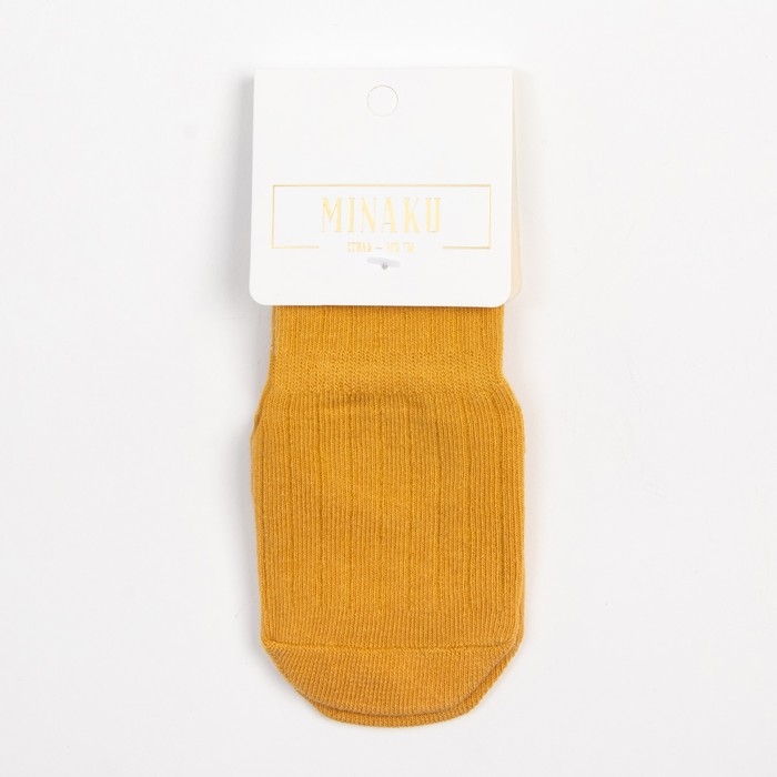 Носки детские MINAKU со стоперами цв.горчичный, р-р 14 см Носки детские MINAKU со стоперами цв.горчичный, р-р 14 см