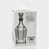Набор стеклянный для напитков «Дионис», 7 предметов: графин 500 мл, стопки 50 мл, подарочная упаковка Набор стеклянный для напитков «Дионис», 7 предметов: графин 500 мл, стопки 50 мл, подарочная упаковка