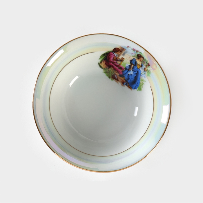 Салатник фарфоровый &laquo;Мадонна&raquo;, 360 мл, d=14,5 см, рисунок микс, цвет белый