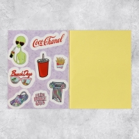 Наклейки детские, альбом 8 листов, Boom vibes,  11 х 13.5 см