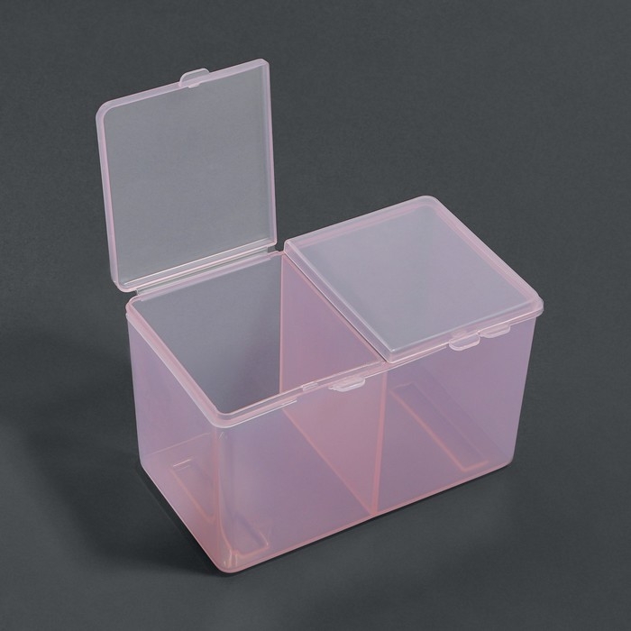 Органайзер для хранения, с крышкой, 2 секции, 6,7 × 12,5 × 7,5 см, цвет МИКС Органайзер для хранения, с крышкой, 2 секции, 6,7 × 12,5 × 7,5 см, цвет МИКС