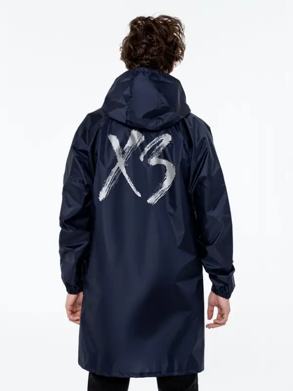 Дождевик &laquo;ХЗ&raquo;, темно-синий с серебристым, размер S