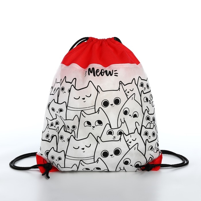 Мешок для обуви под раскраску «Котики» 34х40 см, спанбонд Мешок для обуви под раскраску «Котики» 34х40 см, спанбонд
