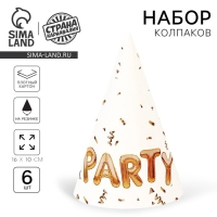 Колпак бумажный Party, (набор 6 шт) Колпак бумажный Party, (набор 6 шт)