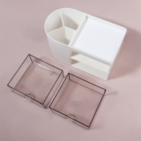 Органайзер для хранения, многоуровневый, 3 секции, 18 × 10 × 10 см, цвет белый/чёрный Органайзер для хранения, многоуровневый, 3 секции, 18 × 10 × 10 см, цвет белый/чёрный