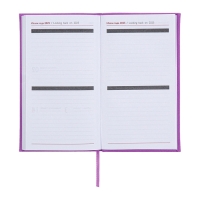 Еженедельник датированный 2025 года, 85х145 мм, 64 листа ESCALADA, твердая обложка из искусственной кожи, блинтовое тиснение, блок 70 г/м², сиреневый Еженедельник датированный 2025 года, 85х145 мм, 64 листа ESCALADA, твердая обложка из искусственной кожи, блинтовое тиснение, блок 70 г/м², сиреневый