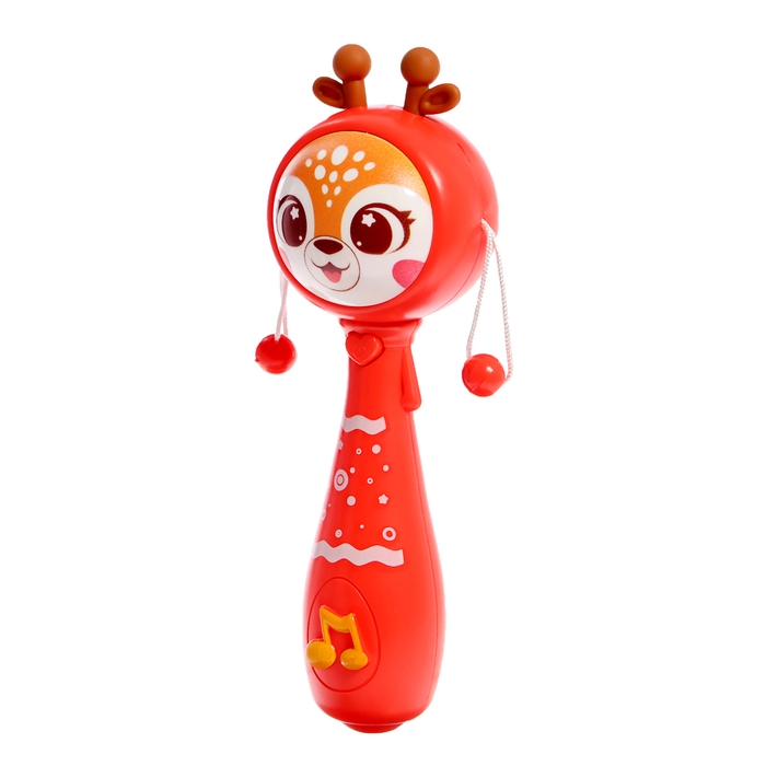 Музыкальная игрушка &laquo;Оленёнок&raquo;, русская озвучка, световые эффекты, прорезыватель, цвет красный