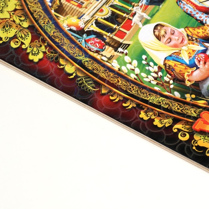 Доска разделочная пасхальная Доска разделочная пасхальная "Христос Воскресе. Семейный обед", 19,5×27,5 см