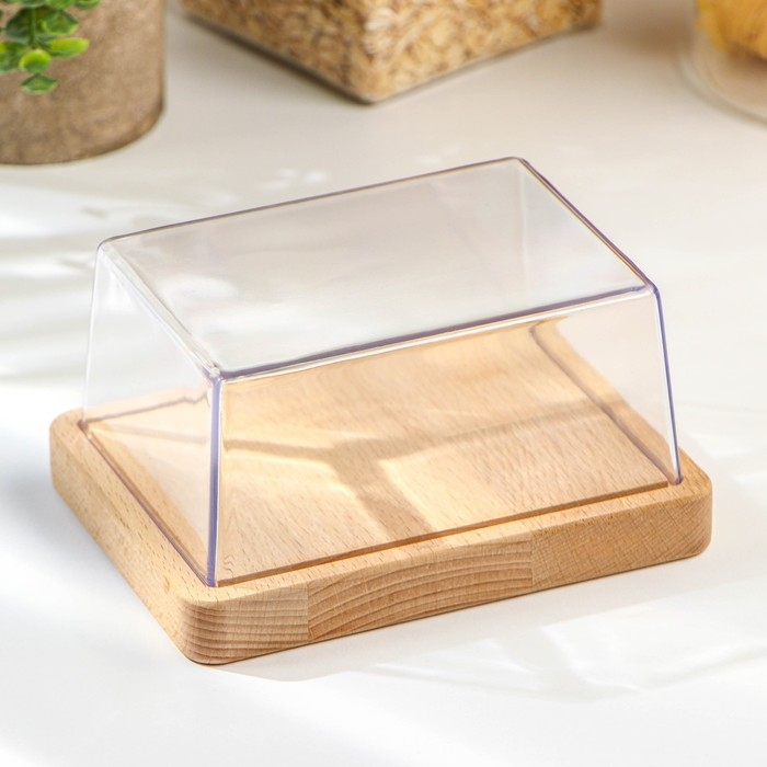 Маслёнка &laquo;Модерн&raquo;, 14,5&times;11&times;7,5 см, цвет прозрачный