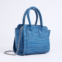 Сумка женская тоут на молнии, цвет голубой