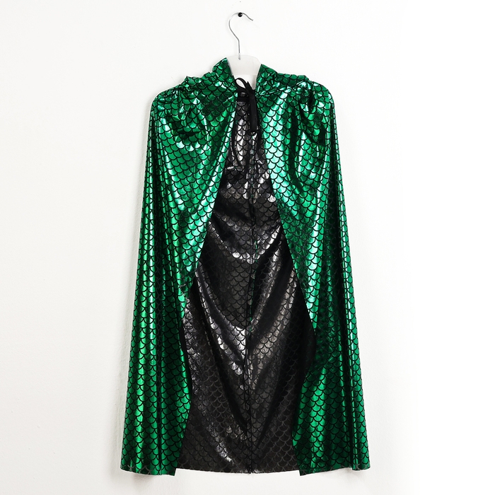 Карнавальный набор &laquo;Зелёная Змейка&raquo;: плащ длина 80 см, маска