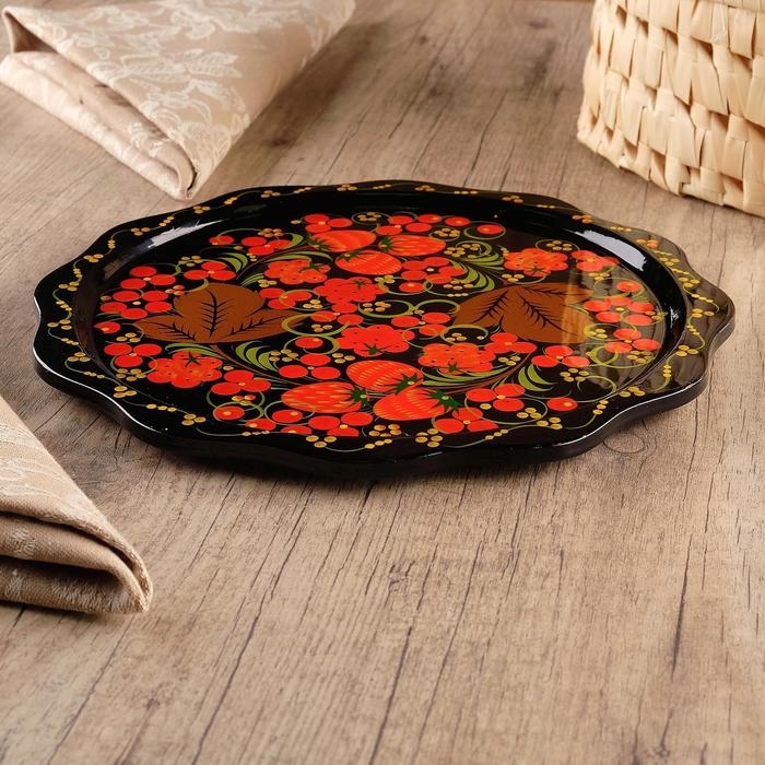 Тарелка «Фруктовая», D=23 см, хохлома, микс Тарелка «Фруктовая», D=23 см, хохлома, микс