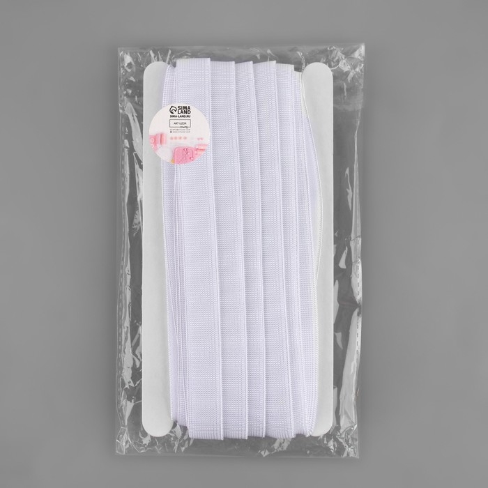 Резинка с силиконом, 15 мм, 10 &plusmn; 1 м, цвет белый