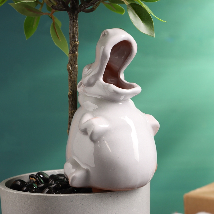 Ороситель Ороситель "Бегемот" для комнатных и садовых растений Кунгурская керамика, 0.2л, 14см, белый