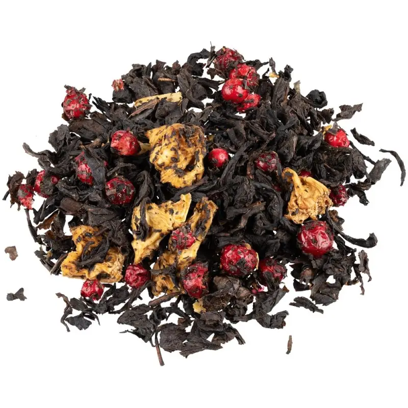 Чай &laquo;Сокочай&raquo; в желтой декоративной банке, черный с ананасом и брусникой