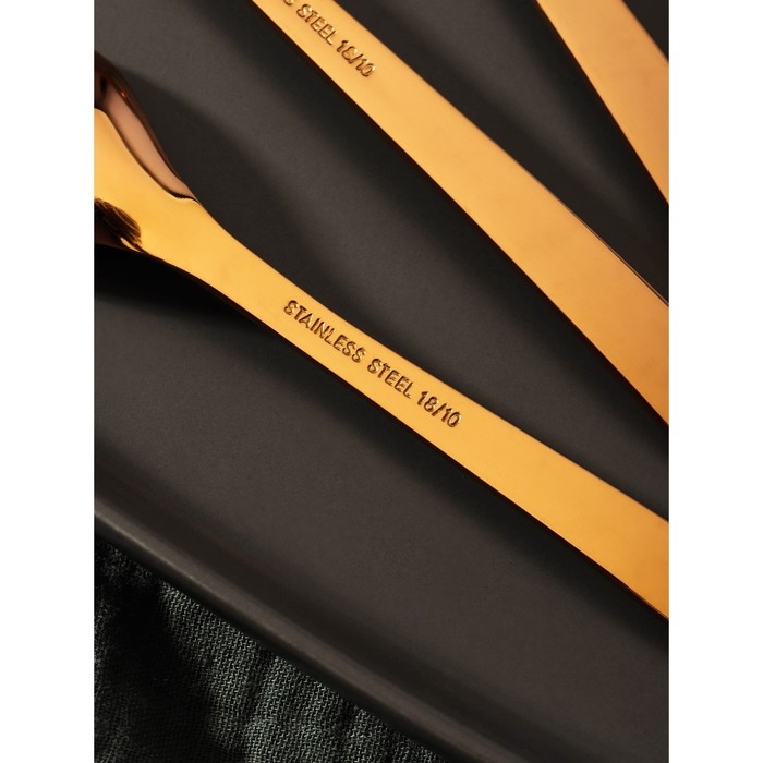 Столовые приборы из нержавеющей стали Magistro Aqua, 4 предмета, цвет бронзовый Столовые приборы из нержавеющей стали Magistro Aqua, 4 предмета, цвет бронзовый