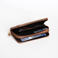 Кошелёк женский на молниях, цвет тёмно-бежевый Кошелёк женский на молниях, цвет тёмно-бежевый