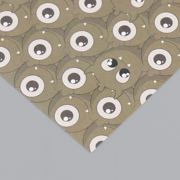 Бумага для скрапбукинга "Монстрики" плотность 180 гр набор 10 шт 15,5х17 см