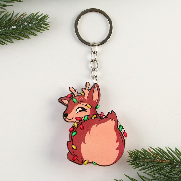 Брелок новогодний, для ключей, мялка «Олень» 5,2 х 12,4 см Брелок новогодний, для ключей, мялка «Олень» 5,2 х 12,4 см
