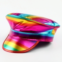 Карнавальная шляпа &laquo;Фуражка&raquo; радужная, с пайетками, р. 56&ndash;58