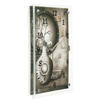 Часы-картина настенные, интерьерные "Серая ваза", бесшумные, 25 х 35 см