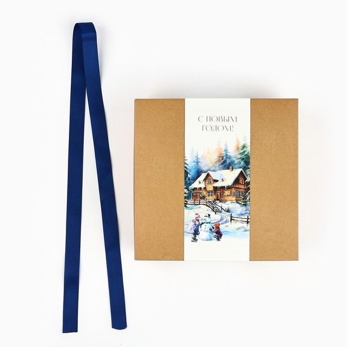 Коробка подарочная новогодняя складная &laquo;Зимняя сказка&raquo;, тиснение, 20 х 20 х 8 см, Новый год