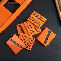 Овощерезка с 6 насадками, 35 см, цвет оранжевый Овощерезка с 6 насадками, 35 см, цвет оранжевый