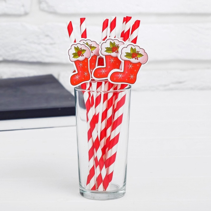 Трубочки для коктейля &laquo;Носочек&raquo;, набор 10 шт.