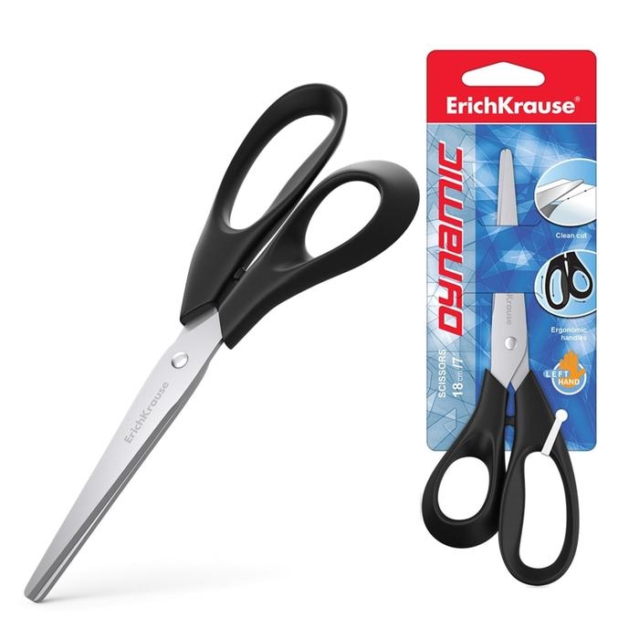 Ножницы для левшей, 18 см, ErichKrause Dynamic, увеличенная толщина лезвий, МИКС Ножницы для левшей, 18 см, ErichKrause Dynamic, увеличенная толщина лезвий, МИКС