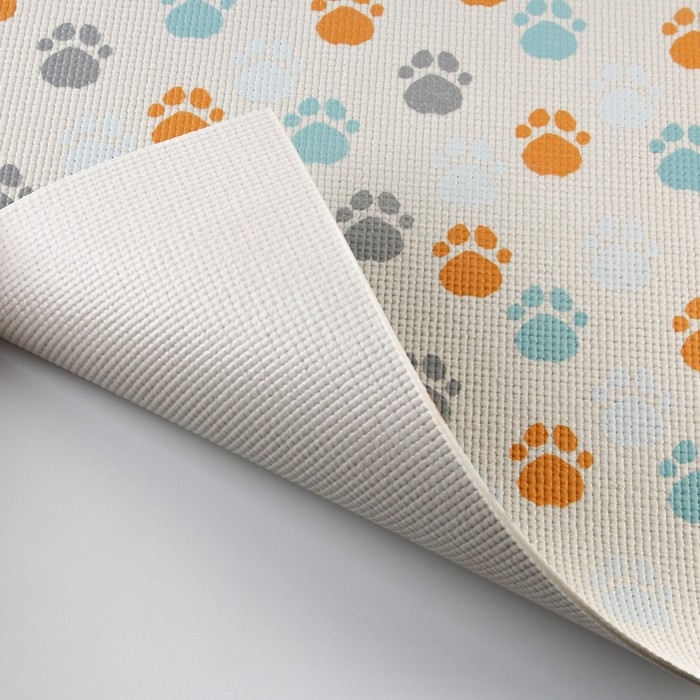 Коврик под миску &laquo;Лапки светлые&raquo;, 52х38х0,3см