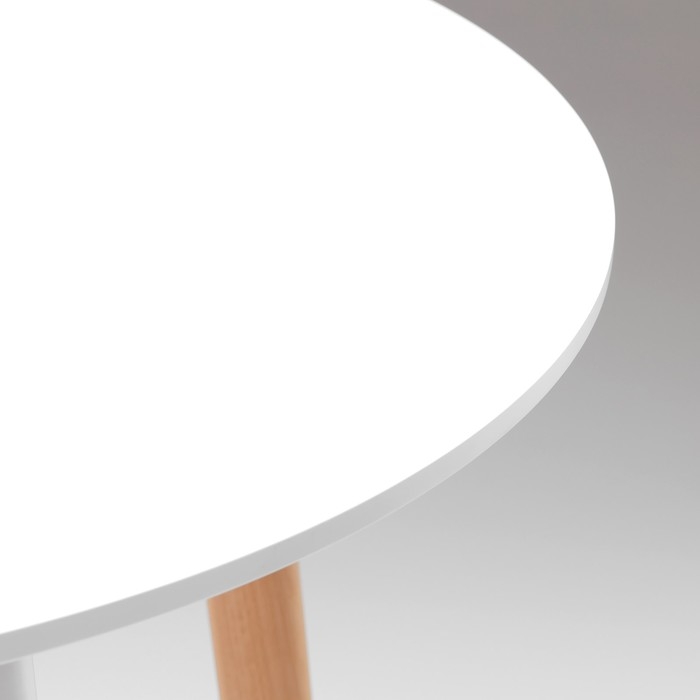 Стол на деревянных ножках HY-T06, белый, размер 80х74 см