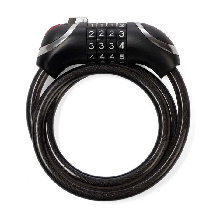 Замок навесной велосипедный LOCKLAND, кодовый, с подсветкой 10х1000 мм Замок навесной велосипедный LOCKLAND, кодовый, с подсветкой 10х1000 мм