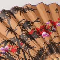 Веер бамбук, текстиль h=50 см "Веточка сакуры" бежевый Веер бамбук, текстиль h=50 см "Веточка сакуры" бежевый