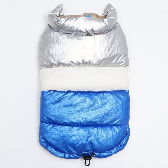 Куртка для собак с утяжкой размер 14 (ДС 32, ОГ 42, ОШ 31), серебряно-синяя Куртка для собак с утяжкой размер 14 (ДС 32, ОГ 42, ОШ 31), серебряно-синяя