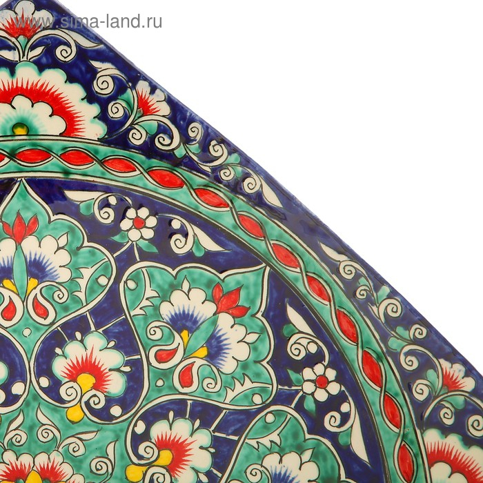 Ляган Риштанская Керамика Ляган Риштанская Керамика "Узоры", 32 см, квадратный, синий микс