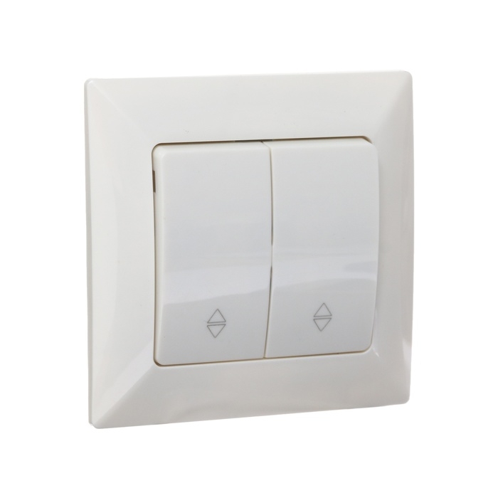 Выключатель проходной Luazon Lighting "Антей", 10 А, 2 клавиши, скрытый, белый