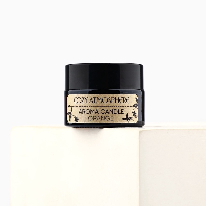 Свеча ароматическая &laquo;Cozy atmosphere&raquo; аромасвеча, аромат апельсин, 5 х 5,3 см