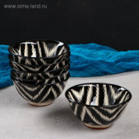 Набор чайный Риштанская керамика "Атлас", 9 предметов (чайник-0,8л,пиалы- 0,3) Набор чайный Риштанская керамика "Атлас", 9 предметов (чайник-0,8л,пиалы- 0,3)