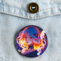 Значок металлический аниме , набор &laquo;Неон&raquo;, d=38 мм, 4 шт.