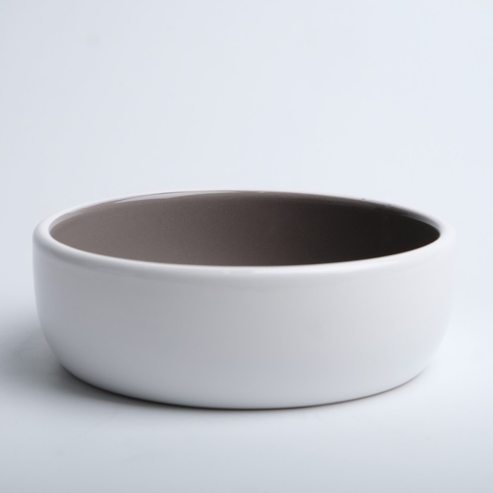 Миска керамическая Миска керамическая "Рыбные кость" 300 мл 13,4 x 4 cм, серо-белая