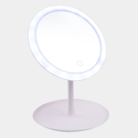 Зеркало KZ-09, подсветка, настольное, АКБ, 2500 мАч, 3 режима, поворот 90&deg;, белое