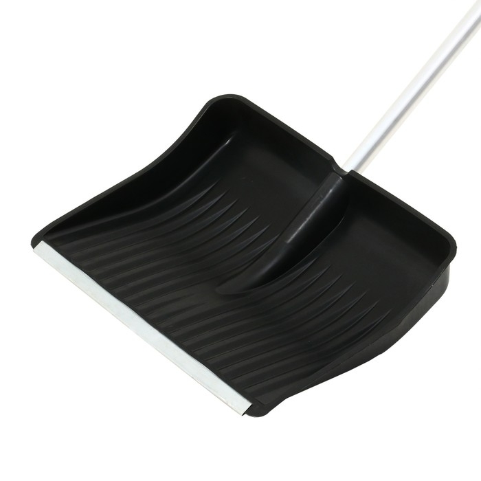 Лопата пластиковая, ковш 410 &times; 515 мм, с оцинкованной планкой, алюминиевый черенок