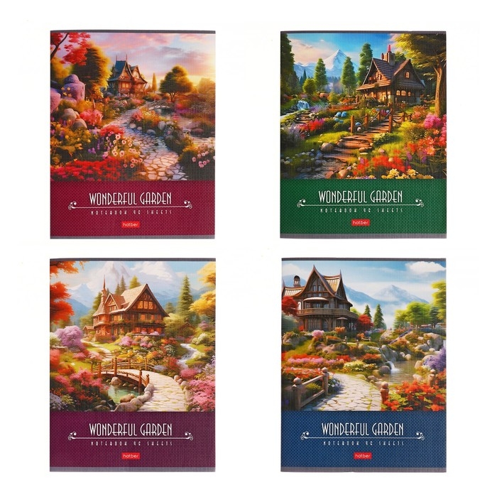 Тетрадь 96 листов в клетку Тетрадь 96 листов в клетку "Дивный сад", обложка мелованный картон, матовая ламинация, тиснение, блок офсет 65г/м2