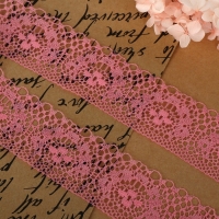 Кружево капроновое, 35 мм &times; 10 &plusmn; 1 м, цвет коралловый