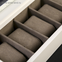 Шкатулка дерево под часы 6 отделений "Стиль" белая 12,7х8х33 см