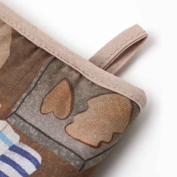 Новый год.Варежка-прихватка Этель Вears 15х28см,саржа, 100% хл, ватин 250г/м2