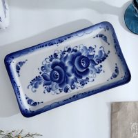 Поднос &laquo;Полянка&raquo;, 14,2&times;25&times;2 см, гжель