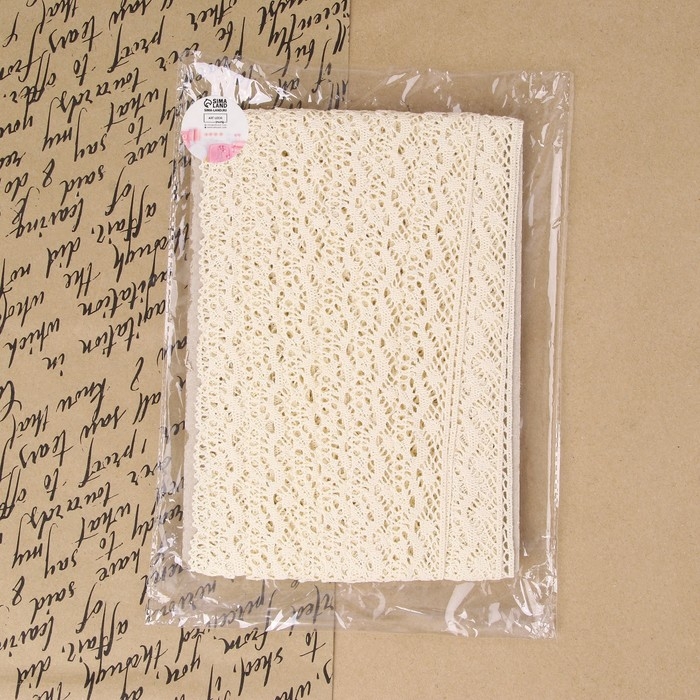 Кружево вязаное, 28 мм &times; 10 &plusmn; 1 м, цвет бежевый