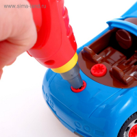 Конструктор &laquo;Cуперкар&raquo;, 2 в 1, с электрическим шуруповёртом и обвесами, 30 деталей