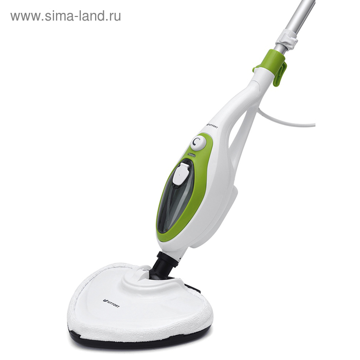 Паровая швабра Kitfort KT-1004-2, 1500 Вт, 350 мл, шнур 4.8 м, бело-зелёная Паровая швабра Kitfort KT-1004-2, 1500 Вт, 350 мл, шнур 4.8 м, бело-зелёная